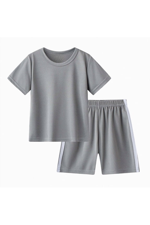 Boys Clothes Size 2T 3T 4T 5T Toddler Baby Boy Clothes Summer Short Sleeve Truck Print T-Shirt Tops Cotton Shorts 2Pcs Summer Outfit(A-Grey,3-4 Years)