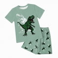 thumbnail image 1 of NIEWTR Boys' Clothes Summer Dinosaur Outfit T-Shirt + Shorts 2 Piece Set Casual Breathable Summer Clothes for Kids（A-Dark Green,2-3 Years), 1 of 4