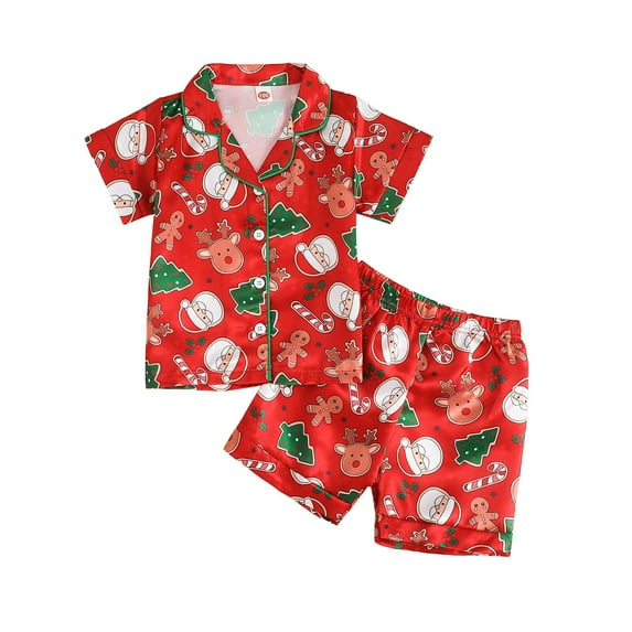 NIEWTR Boys Girls Christmas Pajamas Sets Christmas Pjs Holiday Sleepwear Children Clothes Christmas Toddler Sets (4-5 Years,Red)