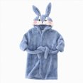 thumbnail image 1 of NIEWTR Boys Girls Coral Fleece Bathrobe,Soft Plush Hooded Robe with Adjustable Belt,Cartoon Print,for Toddlers 18 Month -14 Years,Warm Loungewear Shower Robe Kids Pajamas(5-6 Years), 1 of 5
