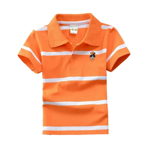 NIEWTR Boys Girls Graphic Tees Casual Crewneck Short Sleeve Tshirt Pattern Solid Color Summer T Shirts Casual Wear Shirt (18-24 Months,A145-O)