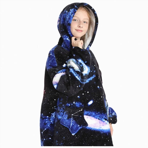 NIEWTR Boys Girls Kids Hooded Bathrobe,Soft Flannel Loungewear Robe with Adjustable Tie,Cartoon Print,for Toddlers to Kids 2-12 Years Toddler Pajamas(6-15 Years)