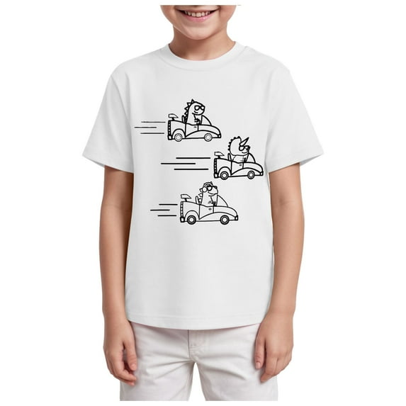 NIEWTR Boys Girls Loose Crew Neck Top Fashion Short Sleeve T Shirt Summer Solid Color Summer Shirt SIZE 2-14 Years Cool Summer Shirt (11-12 Years,A127-White)