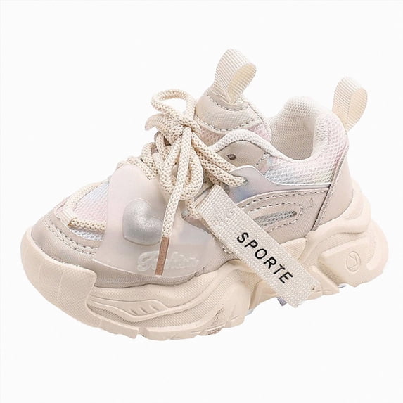 NIEWTR Boys Girls Slip On Sneakers Breathable Mesh Walking Shoes Lightweight Casual Running Athletic for Little Kids Toddler Shoes(A-Beige,12.5)