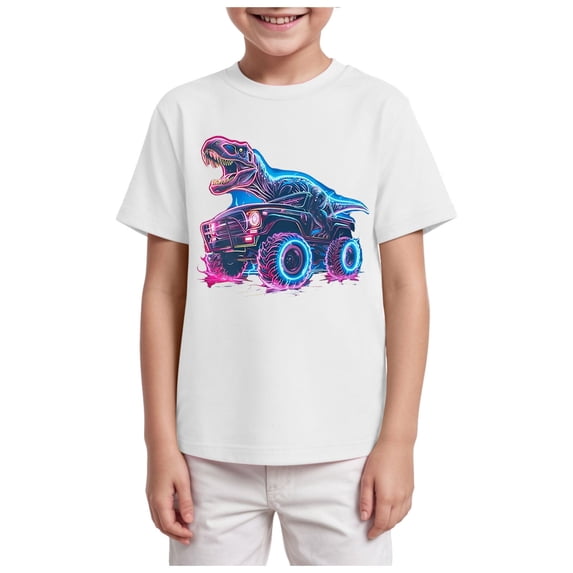 NIEWTR Boys Girls Summer Beach Print T Shirt Short Sleeve O Neck Tops Solid Color Summer T Shirt SIZE 2-14 Years Summer Shirt Boys Girls (11-12 Years,A124-White)