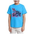 thumbnail image 1 of NIEWTR Boys Girls Summer Beach Print T Shirt Short Sleeve O Neck Tops Solid Color Summer T Shirt SIZE 2-14 Years Summer Shirt Boys Girls (13-14 Years,A124-Sky Blue), 1 of 4