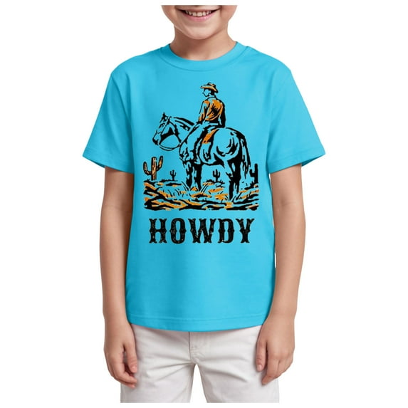 NIEWTR Boys Girls Summer Casual Loose Crew Collar Top Fashion Sports Short Sleeved Solid Color Summer T Shirt Top Summer Shirt Boys Girls (5-6 Years,A85-Sky Blue)