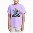 thumbnail image 1 of NIEWTR Boys Home Wear T-Shirts Short Sleeve Breathable Cotton Tees Loose Fit Comfortable Crew Neck Tops for Lounging and Play（Purple,3-4 Years), 1 of 4