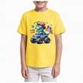 thumbnail image 1 of NIEWTR Boys Home Wear T-Shirts Short Sleeve Breathable Cotton Tees Loose Fit Comfortable Crew Neck Tops for Lounging and Play（Yellow,9-10 Years), 1 of 2