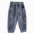thumbnail image 1 of NIEWTR Boys Jeans Straight Wide Leg Denim Trousers Comfortable Playwear Spring Loose Casual Big Youth Kids Pants, 1 of 9