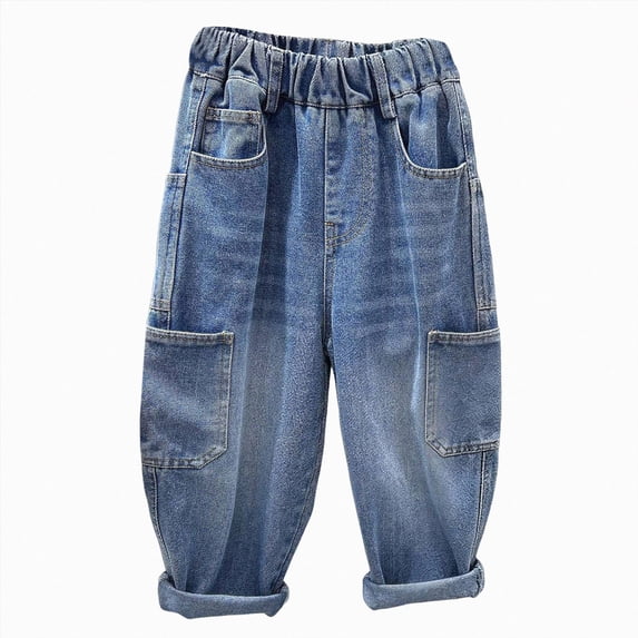 NIEWTR Boys Jeans Straight Wide Leg Denim Trousers Comfortable Playwear Spring Loose Casual Big Youth Kids Pants