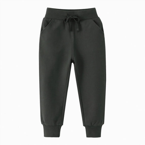 NIEWTR Boys Lightweiht Sweatpants 2T 3T 4T 5T 6T 7T 8T 9T Kids Straight Wide Leg Baggy Athletic Pants Drawstring Open Bottom Joggers with Pockets(B-Black,3-4 Years)