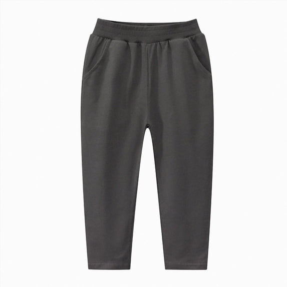 NIEWTR Boys Pants Fall Winter Cotton Blend Wide Straight Leg Lightweight Sweatpants Casual Joggers with Pockets 2T 3T 4T 5T 6T 7T 8T 9T Children(A-Dark Gray,4-5 Years)