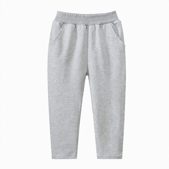 NIEWTR Boys Pants Fall Winter Cotton Blend Wide Straight Leg Lightweight Sweatpants Casual Joggers with Pockets 2T 3T 4T 5T 6T 7T 8T 9T Children(A-Light Gray,4-5 Years)