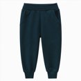 thumbnail image 1 of NIEWTR Boys Pants Fall Winter Cotton Blend Wide Straight Leg Lightweight Sweatpants Casual Joggers with Pockets 2T 3T 4T 5T 6T 7T 8T 9T Children(A-Navy,6-7 Years), 1 of 3