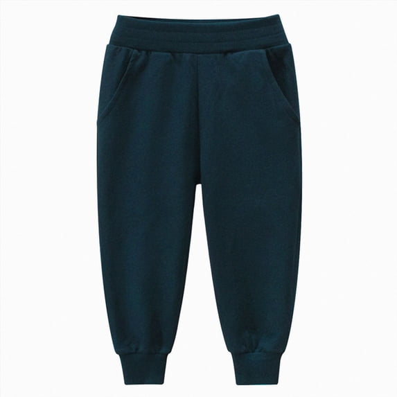 NIEWTR Boys Pants Fall Winter Cotton Blend Wide Straight Leg Lightweight Sweatpants Casual Joggers with Pockets 2T 3T 4T 5T 6T 7T 8T 9T Children(A-Navy,6-7 Years)