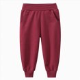 thumbnail image 1 of NIEWTR Boys Pants Fall Winter Cotton Blend Wide Straight Leg Lightweight Sweatpants Casual Joggers with Pockets 2T 3T 4T 5T 6T 7T 8T 9T Children(A-Red,5-6 Years), 1 of 6