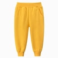 thumbnail image 1 of NIEWTR Boys Pants Fall Winter Cotton Blend Wide Straight Leg Lightweight Sweatpants Casual Joggers with Pockets 2T 3T 4T 5T 6T 7T 8T 9T Children(A-Yellow,6-7 Years), 1 of 3