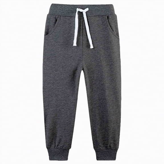 NIEWTR Boys Pants Thick Casual Sports Warm Pants for Boys Girls Wearing Outside Pants Trousers Baby Clothes(A01-Dark Gray,9-10 Years)