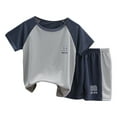 thumbnail image 1 of NIEWTR Boys Short Sets Athletic 2 Piece Summer Outfits With Pockets Quick Dry Lightweight Sports Sets(Grey,4-5 Years), 1 of 4