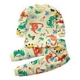 thumbnail image 1 of NIEWTR Boys Summer Pajamas Set 4 Pieces Cotton Sleepwear Long Sleeve Size 18 Months-12 Years Fall Winter Set for 0 6 12 18 24 M 1t 2t 3t 4t 5t 6t,3-6 Months, 1 of 5