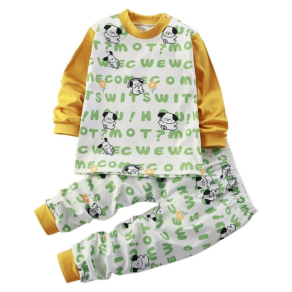 NIEWTR Boys Summer Pajamas Set 4 Pieces Cotton Sleepwear Long Sleeve Size 18 Months-12 Years Fall Winter Set for 0 6 12 18 24 M 1t 2t 3t 4t 5t 6t,4-5 Years,White