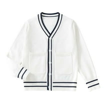 NIEWTR Boys Sweater Comfortable Warm Sweater Fashion Halloween Print Boys Romper Climbing Sweater Cardigan Sweater，5-7 Years，White