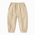 thumbnail image 1 of NIEWTR Boys Sweatpants Straight Leg Athletic Open Bottom Joggers Lightweight Drawstring Kid Pants with Pockets 2T 3T 4T 5T 6T 7T 8T 9T Boys Uniform Dress Pant(A-Beige,6-7 Years), 1 of 4