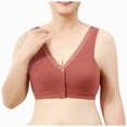 thumbnail image 1 of NIEWTR Bra for Senior Women Front Closure Breathable Bra Wireless No Underwire Lift up Bras with Back Support(Brick Red,42), 1 of 8
