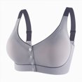 thumbnail image 1 of NIEWTR Bralettes for Women With Support Plus Size Front Closure Full Coverage No Underwire Comfort Wireless Push up Bras with Back Support Lace Sleeping Everyday Bras(Grey,2XL), 1 of 6