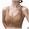 thumbnail image 1 of NIEWTR Bras for Older Women Front Closure Push up Bra No Underwire Senior Bra Snaps Adjustable Strap Breathable Bra(Khaki,M), 1 of 9