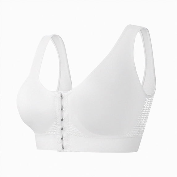 NIEWTR Bras for Older Women No Underwire Front Closure Comfort Senior Wireless Snap Closing Bra