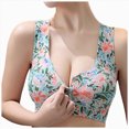 thumbnail image 1 of NIEWTR Bras for Older Women No Underwire Front Closure Snap Bras Comfort Push Up Full Coverage Bra for Seniors(Green,M), 1 of 9