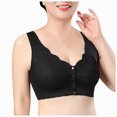 thumbnail image 1 of NIEWTR Bras for Senior Women No Underwire Front Closure Comfort Older Wireless Snap Closing Bra Gifts(Black,L), 1 of 9