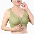 thumbnail image 1 of NIEWTR Bras for Senior Women No Underwire Front Closure Comfort Older Wireless Snap Closing Bra Gifts(Green,3XL), 1 of 7