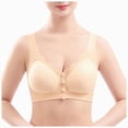 thumbnail image 1 of NIEWTR Bras for Seniors New Front Closure Bras for Older Women, Bra for Women Front Closure No Underwire Bra(Khaki,L), 1 of 9