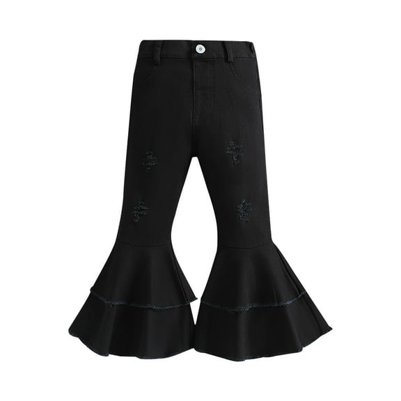 NIEWTR Cargo Pants for Little Girls Parachute Baggy Joggers Pants Kids with Pockets Casual Y2K Parachute Pants Jeans Baggy Pants Baggy Jeans，Black，5-6 Years