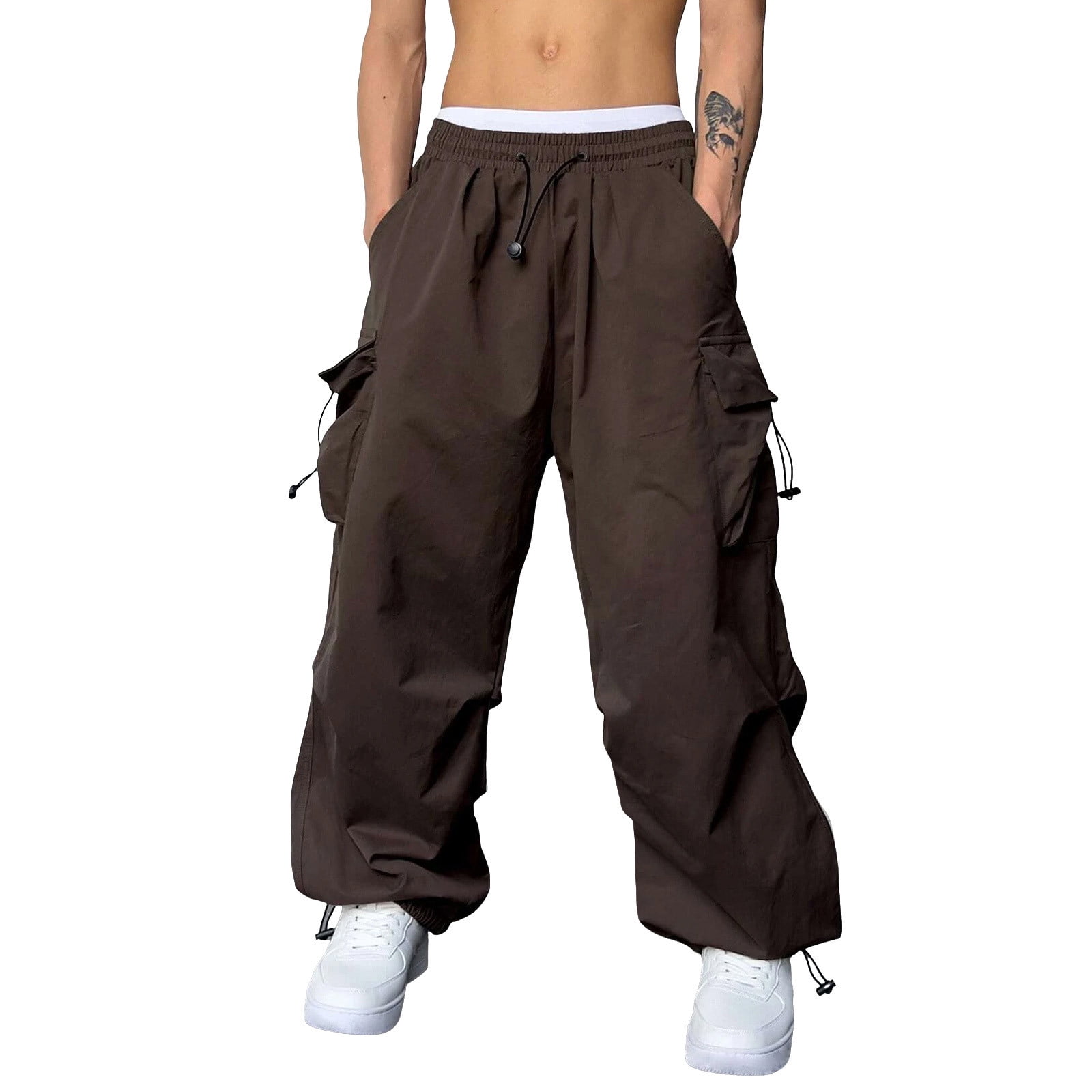 【NONCODE】Moko String Cargo Pants NIEWTR Cargo Pants for Men Workout Parachute Pants Mens 80S
