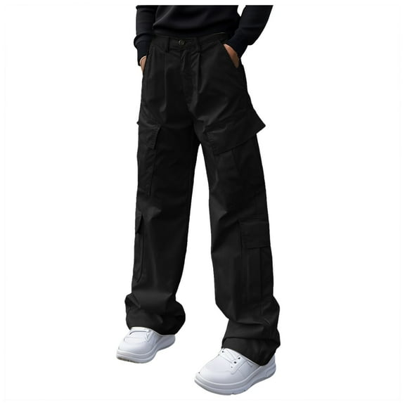 NIEWTR Cargo Pants for Men Casual Multiple Pockets Straight Type Fitness Hiking Casual Pants Jogging Sweatpants Trousers (Black,3XL)