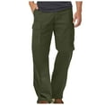 thumbnail image 1 of NIEWTR Cargo Pants for Men,Relaxed Fit Mens Pants,Elastic Waist Multiple Pockets Trousers Fall Winter Pants (AG,XXL), 1 of 5