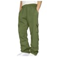 thumbnail image 1 of NIEWTR Cargo Pants for Men Solid Casual Multiple Pockets Outdoor Straight Type Fitness Pants Cargo Pants Trousers (AG,M), 1 of 8