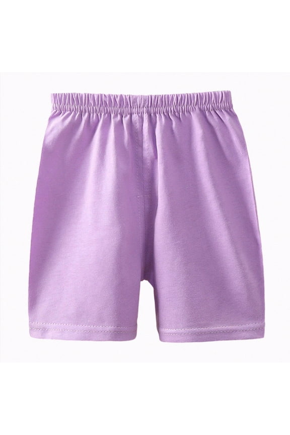 Children Kids Girls Cotton Shorts Elastic Waist Soft Daily Home Play Shorts for Girls 0-24Monthes 2T 3T 4T 5T 6T Shorts for Girls(B-DBrk Purple,5-6 Years)