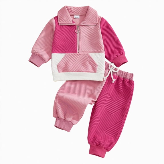 NIEWTR Children Long Sleeve Pajamas Set Newborn 2Pcs Clothes Baby Girls Girls Soft Pullover and Comfy Long Pants Cozy Loungewear for 2T-6T Gift Set(A-Red,2-3 Years)