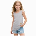 thumbnail image 1 of NIEWTR Children Sleeveless Tops Girls Cotton Tank Tops Crew Neck Basic Undershirts Summer Casual Shirts for Play(A-Grey,3-4 Years), 1 of 7