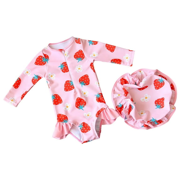 NIEWTR Children Swimsuit Girls In Small Children Cute Baby Swimsuit Girls Beach Sunscreen Quick Drying Spa Swimsuit Swimwear Beach Bathing Suit for Summer Vacation 3-4 Years Light Pink
