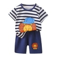 thumbnail image 1 of NIEWTR Children's Clothing Boys And Girls Short Sleeved Suits Children's Cotton And Linen Button Short Sleeved T Shirt Shorts Dailywear Set Summer Outfit (2-3 Years,Black), 1 of 3