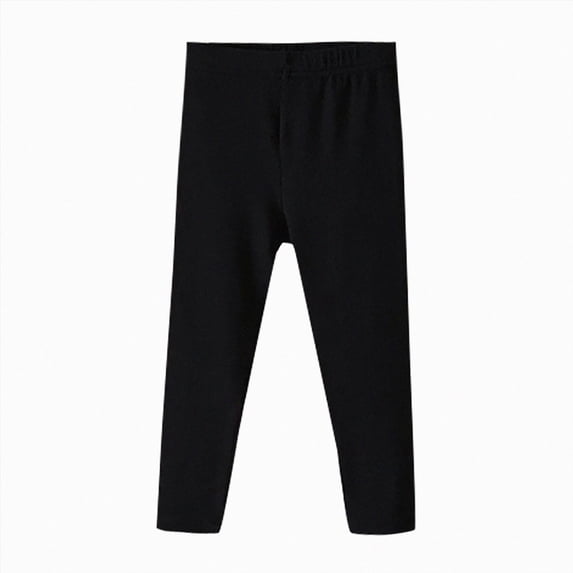 NIEWTR Children's Leggings Spring And Autumn New Baby Casual Elastic Pants for Girls Fit Pants Girls Athletic Leggings Kids Dance Workout Running Yoga Pants with Hidden Pocket(B-Black,4-5 Years)