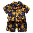 thumbnail image 1 of NIEWTR Children's Summer Cartoon Dinosaur Print Short Sleeved Elastic Shorts Two Piece Set Casual T Shirt Set 3 6 12 18 Months 2T Clothes Summer Pjs kids,5-6 Years, 1 of 9