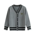 thumbnail image 1 of NIEWTR Childrens Comfortable And Warm Knitted Sweater Medium To Large Childrens Simple And Casual Base Sweater Cardigan Sweater，11-13 Years，Gray, 1 of 4