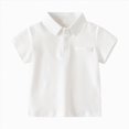 thumbnail image 1 of NIEWTR Childrens Polo Shirts for Boys Toddler Youth Short Sleeve Solid Tee Top Casual Soft Breathable Everyday Wear Sizes 2T-5T 4-12(B-White,12-18 Months), 1 of 4